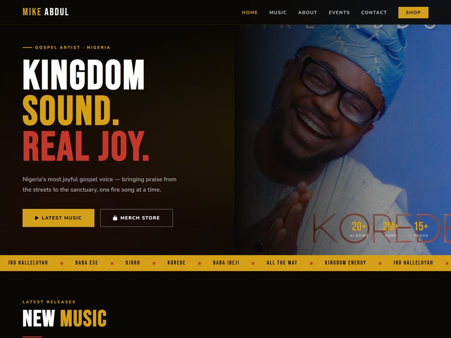 Mike Abdul website screenshot